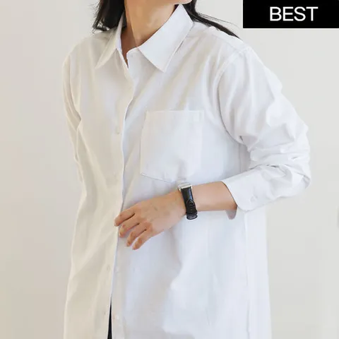 기본 면 스텐다드핏 무지 셔츠 여성 긴팔 코튼 빅사이즈 여자 남방 10color