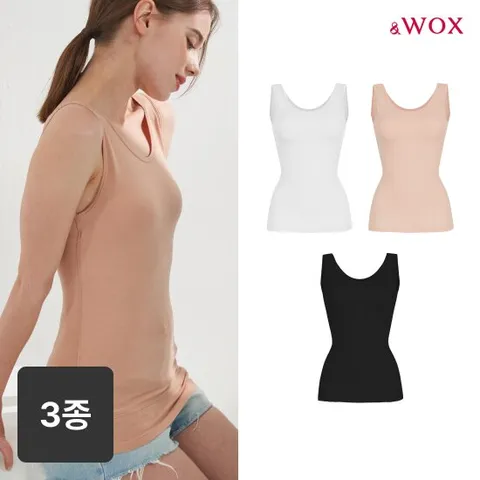앤왁스 노캡 배쏙티 에코모달 런닝형 3종 여성 보정속옷