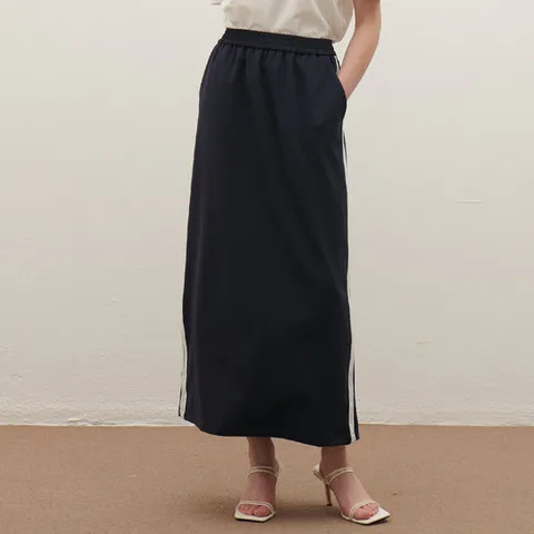 [SATIN] 모던 스포티 롱스커트 O251T371