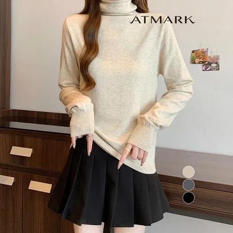 ATMARK 버튼터틀넥베이직니트_AA51KN015G