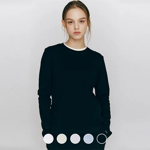 [지오다노/본사] 325502  여 라운드넥 립 긴팔티