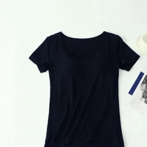 브라캡반팔티 캡내장 노브라 일체형 티숙 산 U넥 XL 흰색 티숙