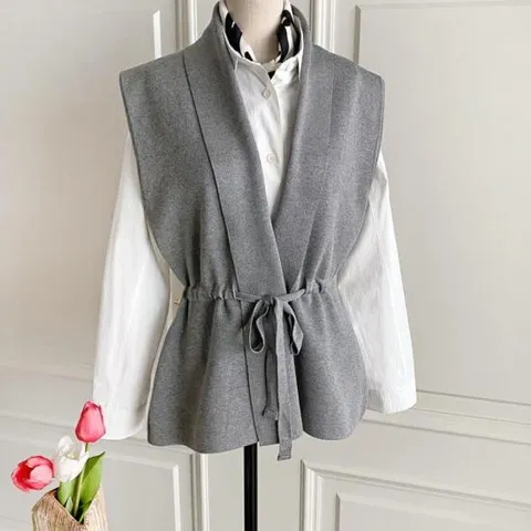 숄자켓 로브 허리끈 롱베스트 수트핏 블레이져 정장조끼