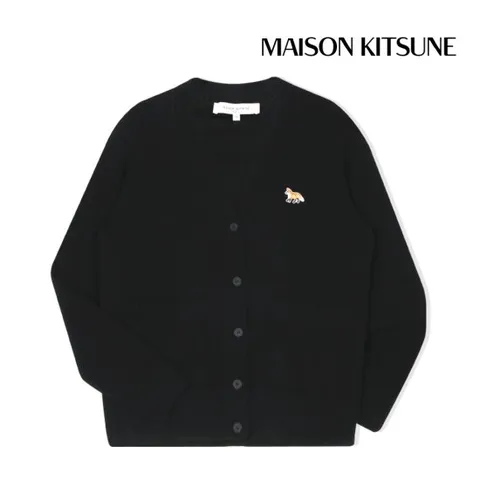 메종키츠네 가디건 베이비 폭스 패치 박시핏 여성 블랙 LW00507KT1006-P199