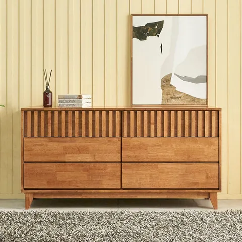 [착불]가온리빙 파블 고무나무 원목 1500 와이드 넓은 서랍장