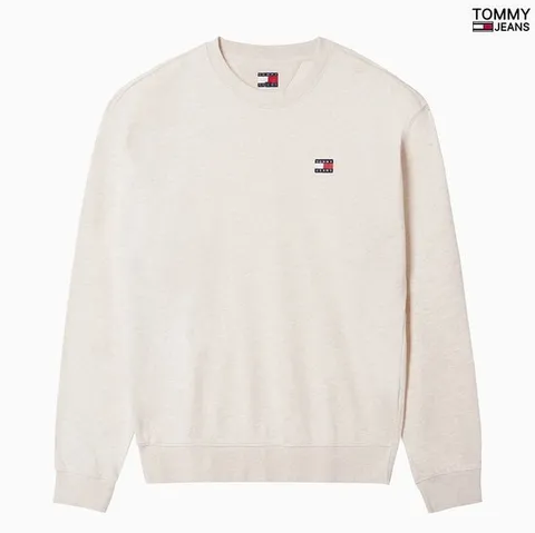 [ 롯데백화점 ][타미진]공용 릴렉스핏 TOMMY 뱃지 맨투맨