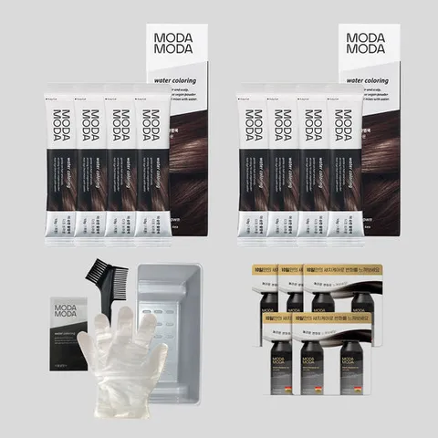 NEW 모다모다 더 순한 물염색 4개입 *2세트(총8매)+사은품(염색키트+샤쉐10매)