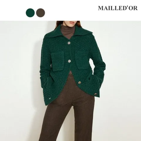 [홈쇼핑인기]마예도르 울 혼방 빅카라 니트자켓