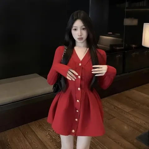 여성 데일리 가을 겨울 니이나 미니원피스