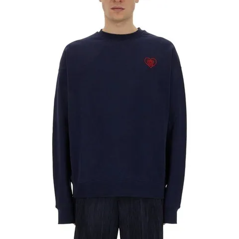 패밀리 퍼스트 하트 자수 오버사이즈 핏 맨투맨 SS2403 DARKBLU