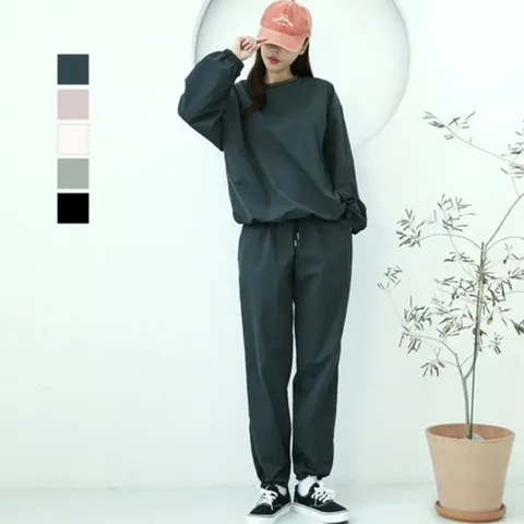 보스케 여성 봄 가을 골프웨어 골프 바람막이 상의 하의 세트 L021260