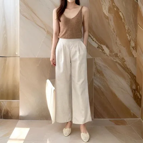 [미라클세븐][M7] 여자 마원단 데일리 넓은 H라인 클래식 팬츠