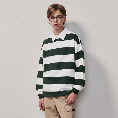 [에꼴리에] 남자 가을이월 루즈핏럭비카라티(25A5403)