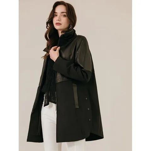 [막스까르띠지오]레더 배색 가을 점퍼