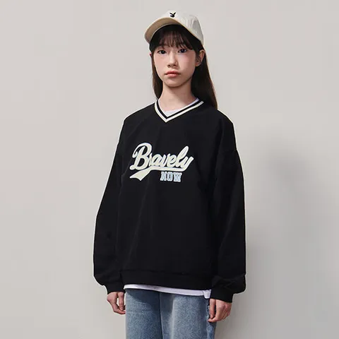 [에꼴리에] 여자 가을이월 브이넥 나일론 맨투맨티(25A1454)