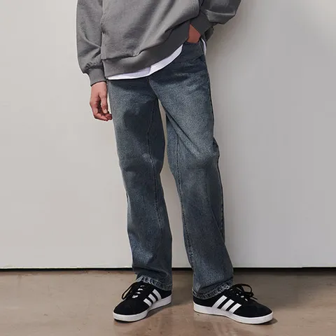 [에꼴리에] 남자 봄이월 스트레이트 워싱 블루진(25A0208)