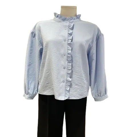 [ 롯데백화점 ][트위]하이넥 프릴 블라우스TNBCFBL003