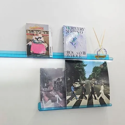 37피스 아크릴 무타공 선반 투명블루 50x900mm A900 037