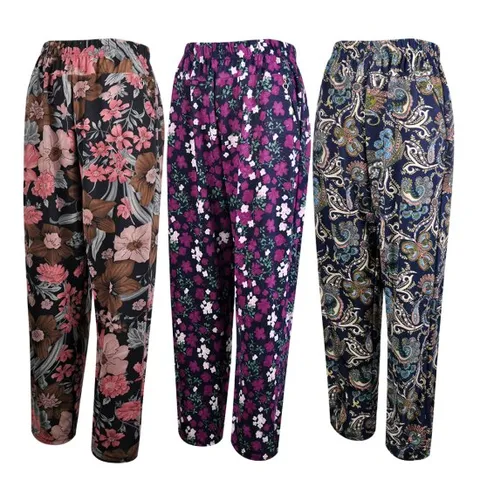 여자 가을용 작업복 꽃 배기 지퍼 몸빼바지 작업복바지 [랜덤발송]