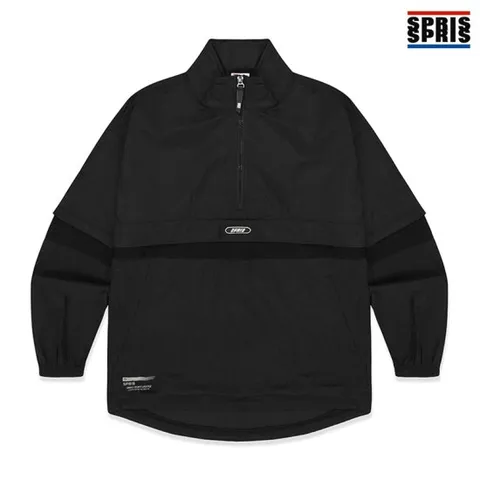 스프리스 여성 3단 배색 아노락 점퍼 블랙