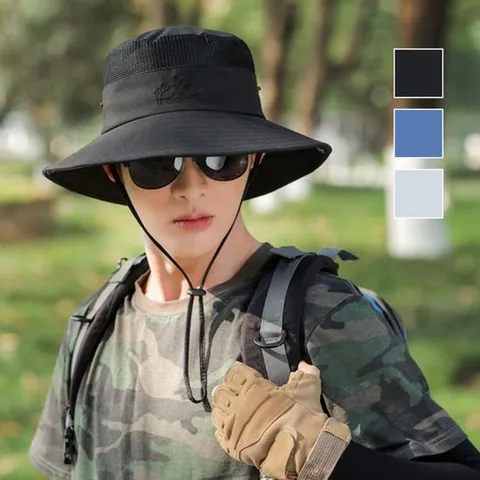 남성 스냅 단추 고정 책 트레킹 등산 낚시 버킷햇