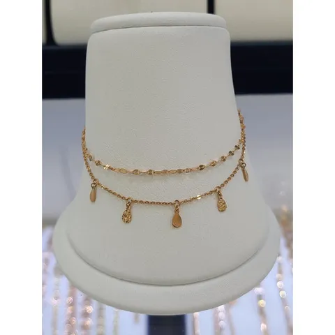 [파이치치]14k 골드/금 코인 딸랑이 두줄 언발체인 발찌 여유 보