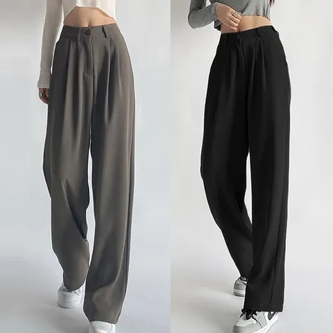 나블리박스 링클프리 핀턱 와이드 슬랙스 (롱/숏 택1) 2color 정장 팬츠 여성 여름 바지