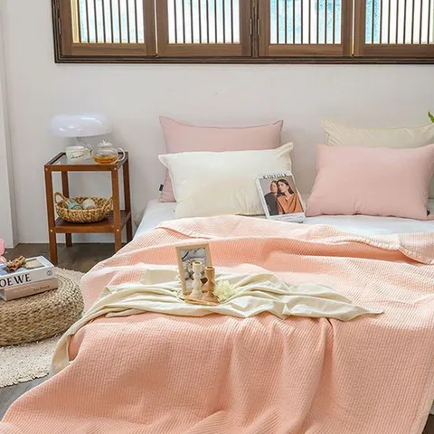핑크 60수 아사 순면 피그먼트 킹 스프레드 이불