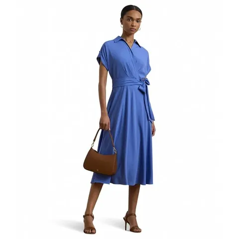 폴로랄프로렌 벨티드 크레이프 드레스 소프트 라줄리