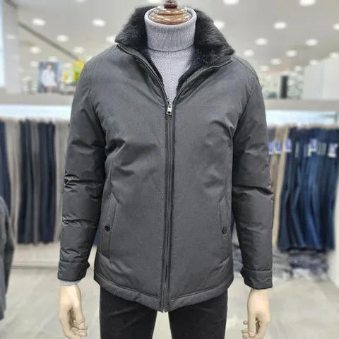 [피에르가르뎅](모다인천점)차콜 풀 리얼퍼 덕다운 캐주얼 점퍼/