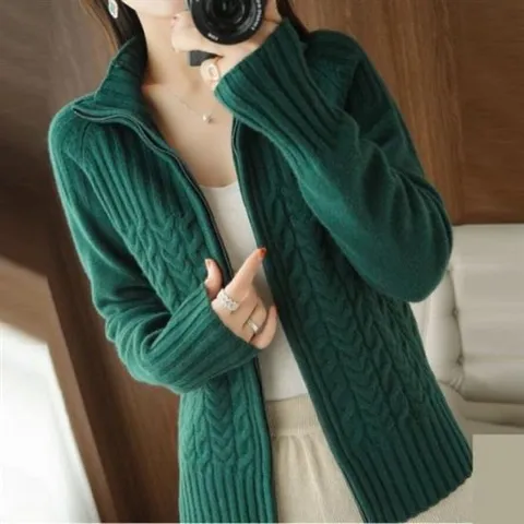 예쁜 니트짜임 도톰 집업가디건