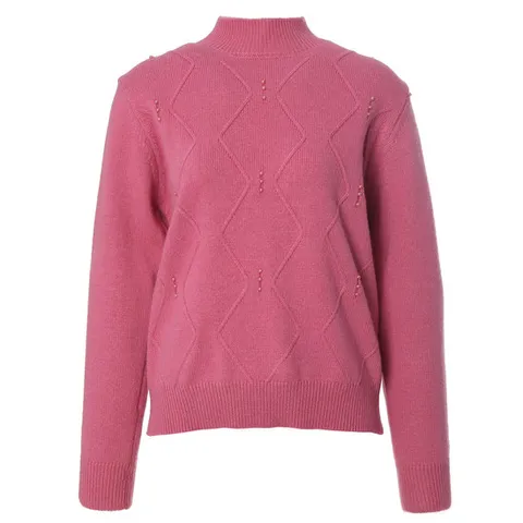 [ 롯데백화점 ][안지크]진주포인트반폴라니트 AJ1KP5150