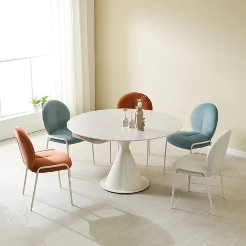 글렌드 회전 확장형 포세린 세라믹 원형 4인 식탁세트2