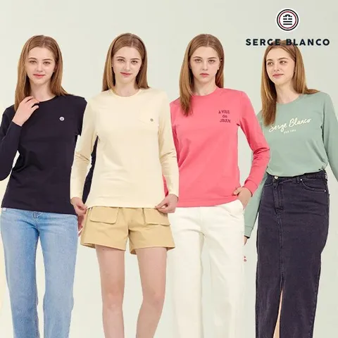 세르즈블랑코 여성용 소로나 긴팔 티셔츠 4종