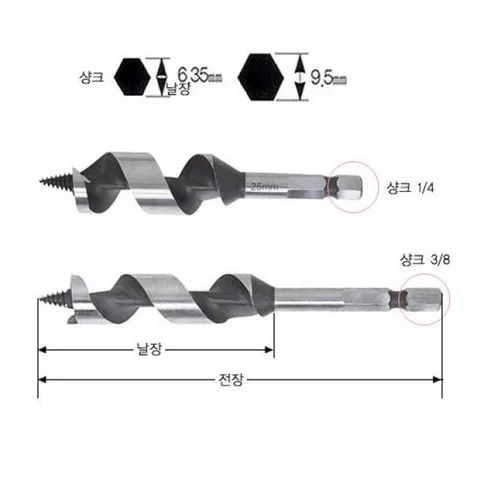 드라이버비트 KW-3550764 목공드릴/16mm/3/8(9_52)