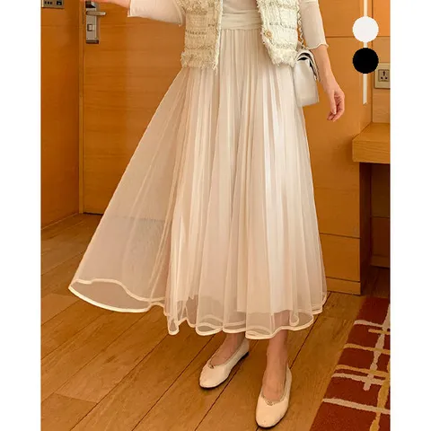 [코코블랙] [~88까지] 리버시블 허리밴딩 샤 스커트