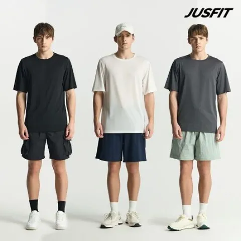 [무료배송] 저스핏 남성 기능성 티셔츠 4종세트 4pack 택일(동일컬러)