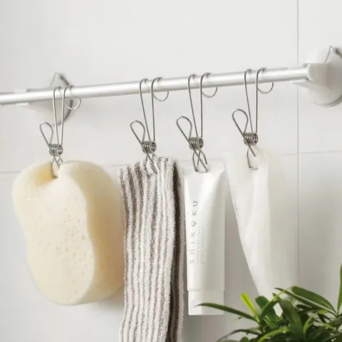 [체험특가] 스텐 다용도 주방 미니 후크 집게_욕실 모자걸이 10P