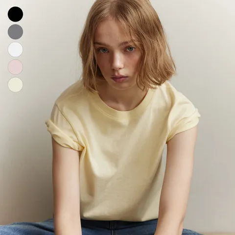 [ AK백화점 ][게스] 여성_라운드넥 쁘띠 크롭 데일리 반팔T (OP2K5401)