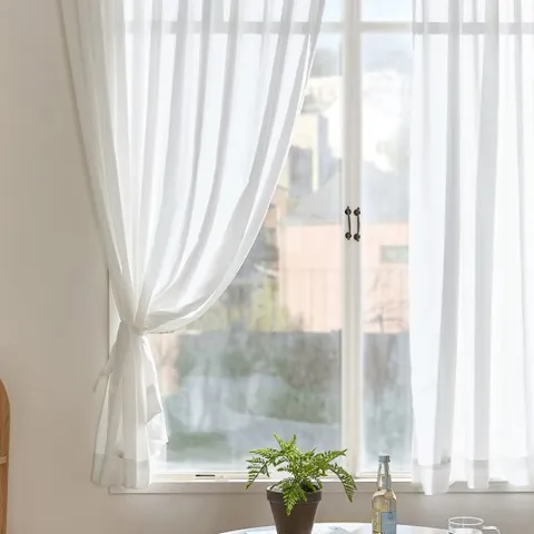 [파르페by알레르망] 1 + 1 오프 비침없는 항균 쉬폰커튼 130x170(창형)