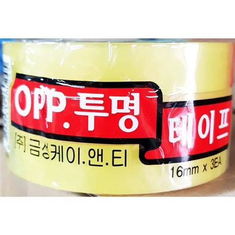 테잎 업체 사무 문구 투명 3절 테이프(16mmx25mx3개)X10개