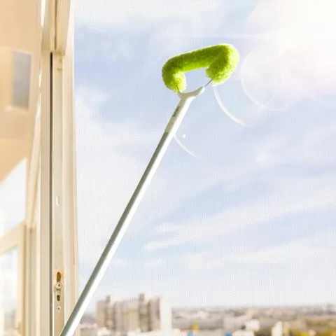 더스트키퍼 속 깊은 때 긁어내는 방충망 청소솔 롱스틱 세트