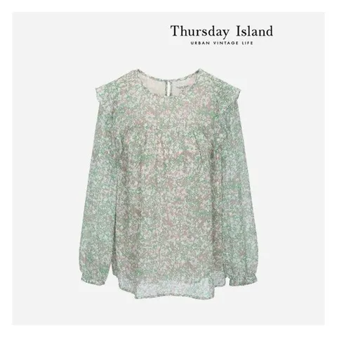 [써스데이아일랜드][Thursday Island] 플로럴 프릴 블라우스 (T2
