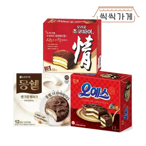 [씩씩가게] 달아달아 밝은No 맛이 달아 초콜릿 파이 3종(오예스 몽쉘 초코파이)