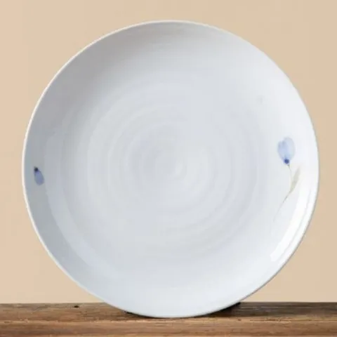 접시용품점 이천도자기 청꽃고백자 부페 원형 접시 원형찬기