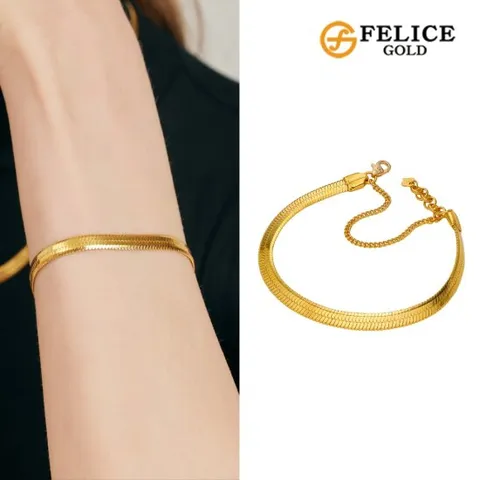 펠리체골드 [신년행운특가] 24K 순금 스네이크 팔찌 18.75g+18K잠금