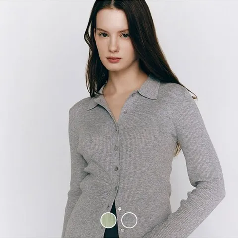 [ 롯데백화점 ][지오다노]여자 봄 간절기 카라 가디건 355517