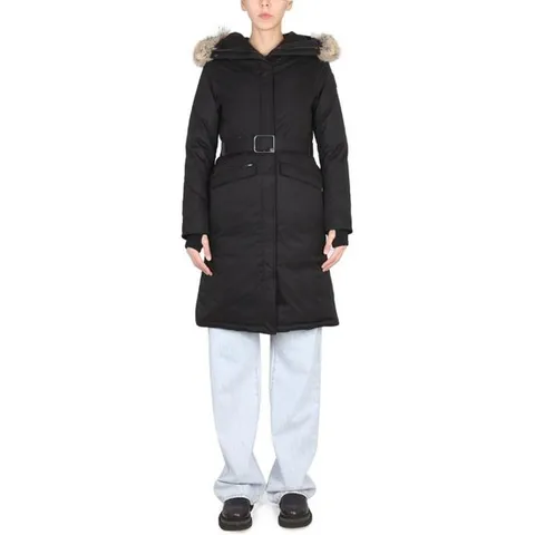 노비스 후드 벨티드 퍼 트림 모건 파카 MORGAN BLACK