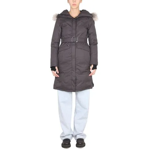 노비스 후드 퍼 트림 벨티드 모건 파카 MORGAN STEELGREY