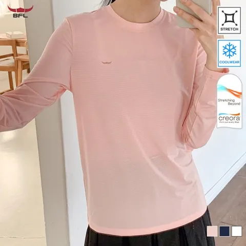 [이삐다]BFL 여성 크레오라 고스판 냉감 라운드 긴팔티셔츠 쿨이